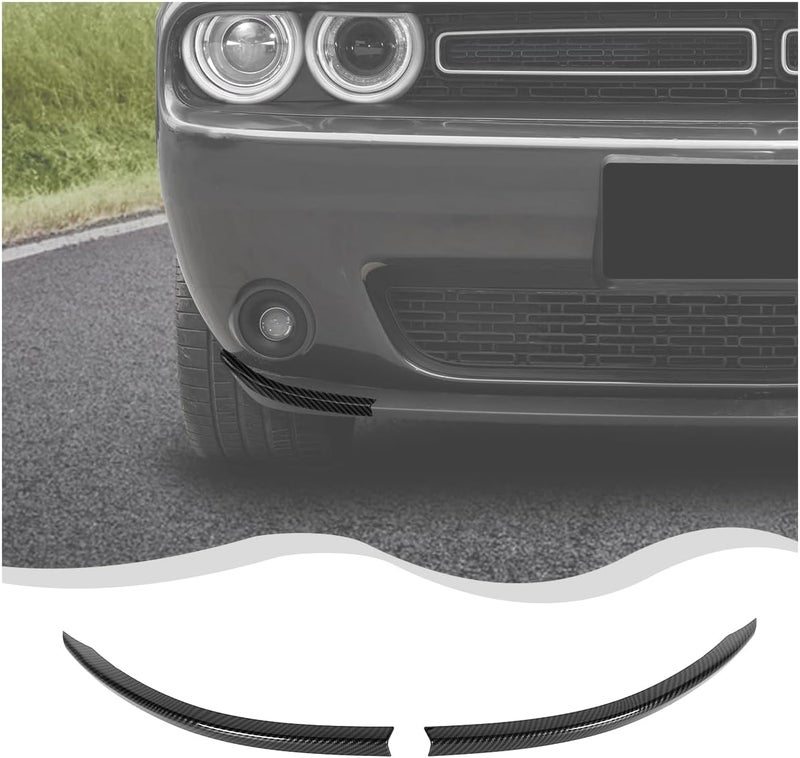 HTHE Carbon Fibre Front Shovels Cover Front Deflector Spoiler Bumper Lip Body Shovels Bumper Compatible with 2015+ Dodge Challenger SXT Exterior Accessories - Image 1